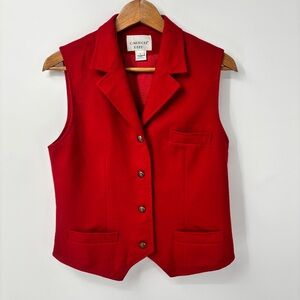 Carroll Reed Vintage Wool Vest Women’s 6 Red Academia Poet Literary Librarian
